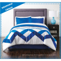 Ensemble de housse de couette imprimée en polyester et polycoton Zig-Zag bleu océan